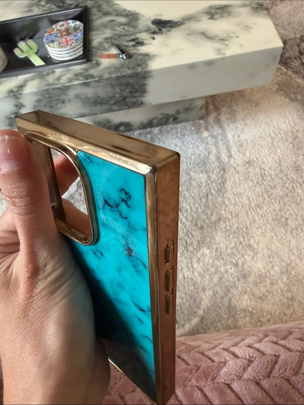 FLAUNT Elite Collection - SQUARE® Gilded Turquoise iPhone Case - iPhone 16 Pro